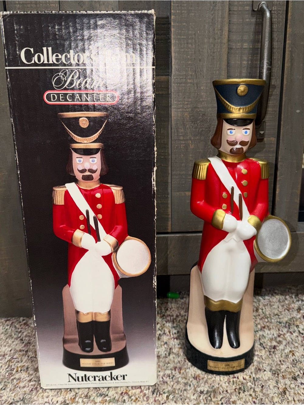 Jim Beam 1990 Holiday Collector Series‎ Nutcracker Drum Soldier Decanter EMPTY